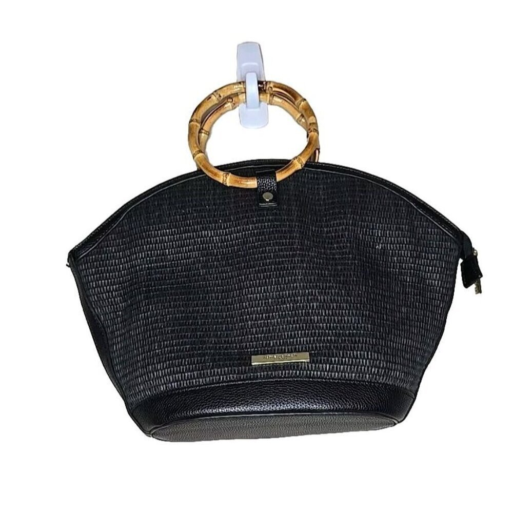 Katie Loxton London Capri Bamboo Round Handle Bag Handbag Black Crossbody